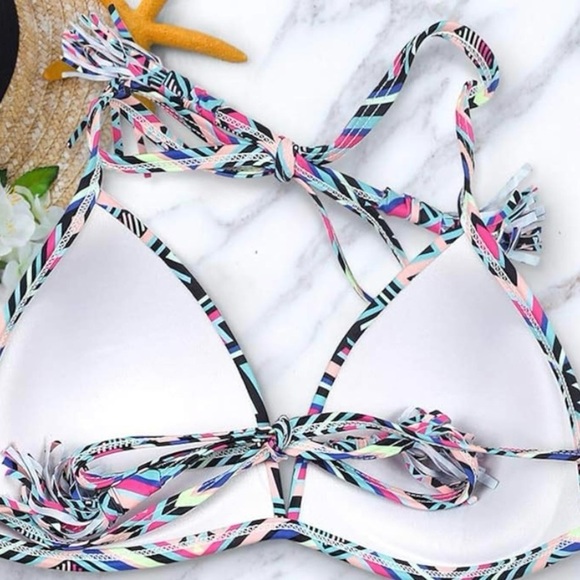 charmleaks Colorful boho Geometric Bikini Top - Picture 2 of 5
